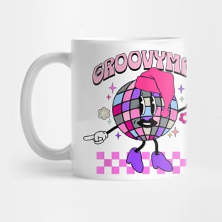 Groovy And Bright Disco Christmas Ball Santa Hat Xmas Mug